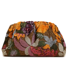 Bolsa Carteira Summer com Aplicação de Bordados Fechamento em Click 100% Poliéster