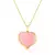 Colar com Pingente Coração Texturizado em Cristal Rosa Claro e com Fecho 50CM - comprar online
