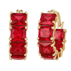 Brinco Argola Quadrada com Zircônia Cúbica 2 X 2 CM - comprar online