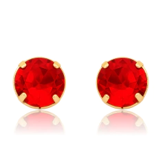 Brinco Oval Banhado a Ouro Vermelho