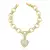 Pulseira Divina Elos com Pingente Coração Cravejado de Zircônias Banhado a Ouro 18CM