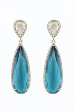 Brinco Gota Festa Banhado a Ouro ou Ródio Cravejado de Zircônias