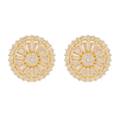 Brinco Pizza Dourado Cravejado de Zircônias - comprar online