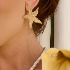 Brinco Estrela do Mar Texturizado em Metal - comprar online