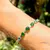 Pulseira Bracelete Banhada a Ouro com Esmeralda Cristal Paraíba