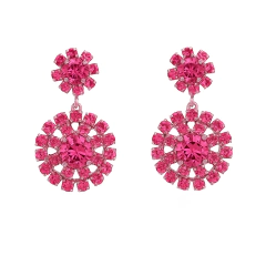 Brinco Pendente de Aço Inoxidável com Cristais Sintéticos Medindo 2,1X 1,5CM - comprar online