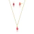 Conjunto Brinco e Colar Milla Gota Cristal Rosa Escuro - comprar online
