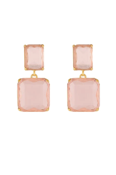 Brinco Pêndulo Quadrado com Cristal de Vidro - comprar online