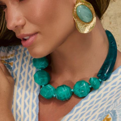 Colar Resina Facetada 50 CM Resort - comprar online