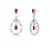 Brinco Pêndulo Vazado Banhado a Ródio com Cristais Geométricos e Zircônias Vermelho