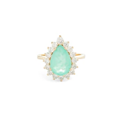 Anel Gota Fusion Turmalina Cravejado de Zircônias Brancas - comprar online