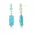 Brinco Pêndulo com Cristais Azul Claro e Pedra Reconstituída