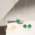 Conjunto Alma Cristal Esmeralda Redondo Cravejado de Zircônia - loja online