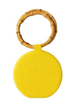 Bolsa Clutch Redonda com Alça de Bambu