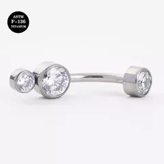 Ombligo titanio doble cristal - tienda online