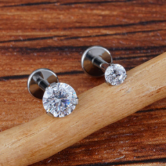 Labret zirconia engarzada Titanio - comprar online