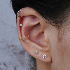 Labret zirconia engarzada Titanio - tienda online
