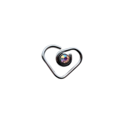 Heart acero strass tornasol