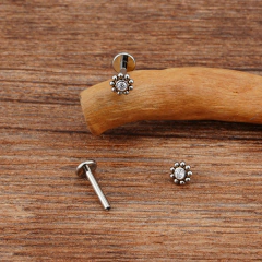 Labret sol ornamentado titanio - tienda online