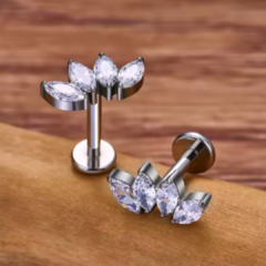 Labret cuatro leaves titanio - comprar online