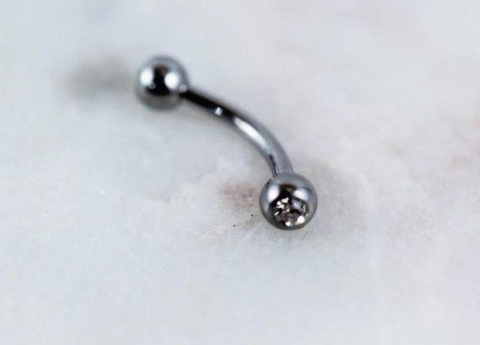 gem curved barbell
