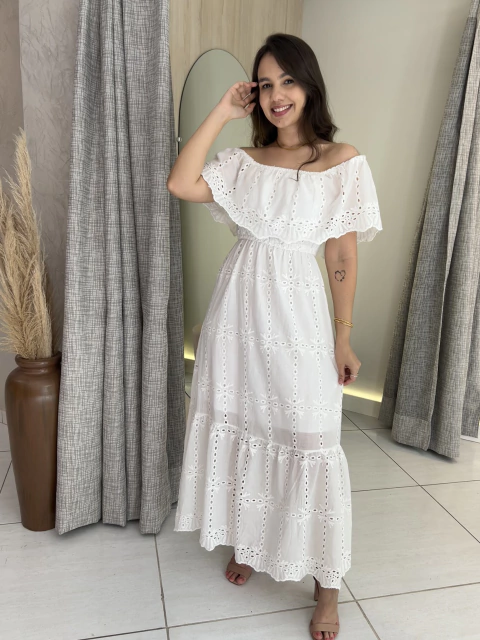 Vestido em lése - Branco