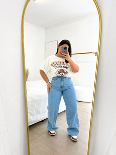 Calça Wide Leg Jeans Lavagem Basic - loja online