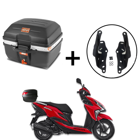Baú Givi Monolock E27 Traffic com bagageiro ELITE 125 2019- 2024