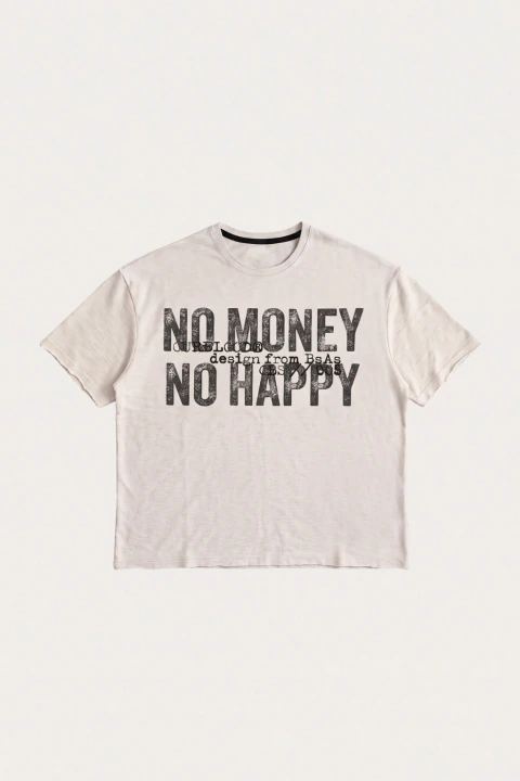 Remera "NO MONEY" BLANCA