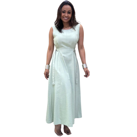 Vestido Longuete Regata com Argolas Laterais