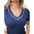 Blusa Manga Curta Decote V Pérolas - comprar online