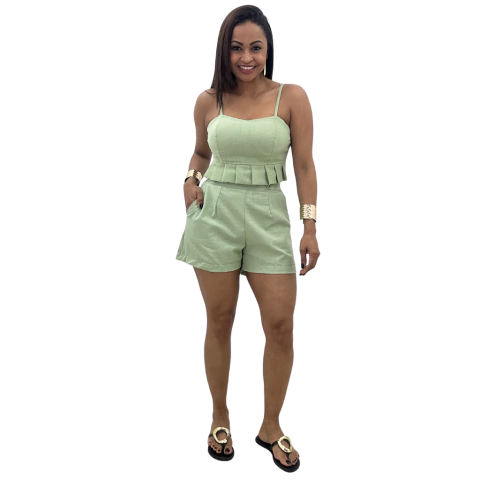 Conjunto Short com Cropped de Alça