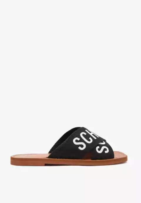 SCHUTZ SANDÁLIA RASTEIRA DE X LOGO PRETA