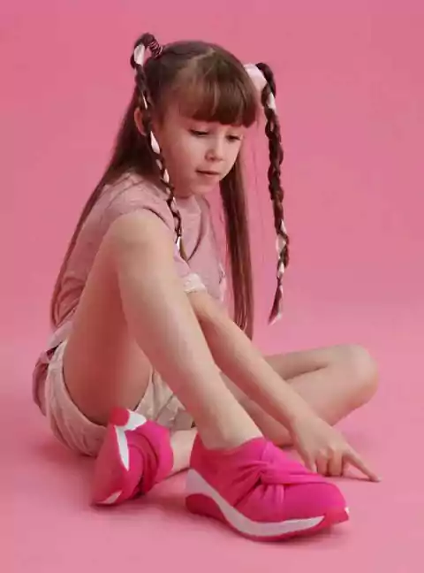 AREZZO TÊNIS INFANTIL SLIP ON ROSA NÓ