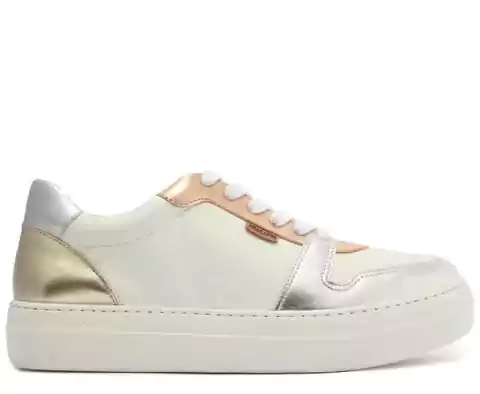 ANACAPRI TÊNIS BRANCO E METALIZADO AYLA