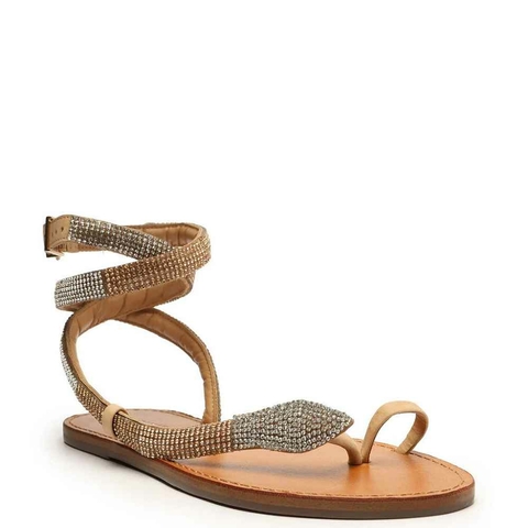 SCHUTZ SANDÁLIA RASTEIRA SNAKE STRASS BRONZE
