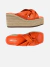 AREZZO SANDALIA LARANJA PLATAFORMA CORDA TIRAS LARGAS - loja online