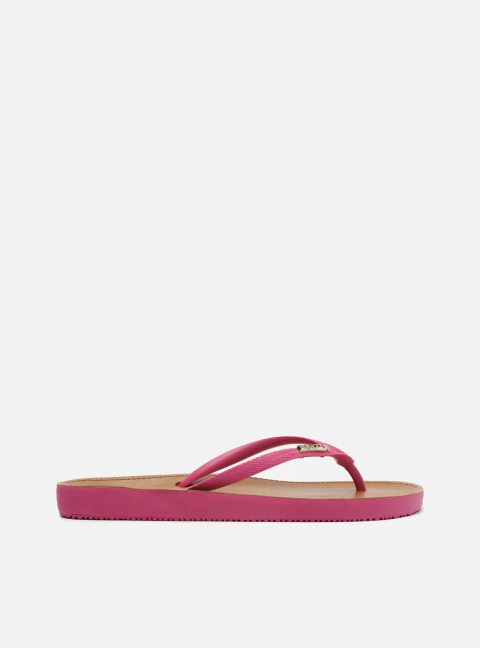 AREZZO CHINELO DE DEDO ROSA PALMILHA MARROM BRIZZA