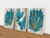 QUADRO DECORATIVO DE FLORES E BORBOLETAS AZUIS COM DOURADO- Kit de 3 Quadros na internet