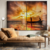 Quadros Decorativos Pescadores ao Pôr do Sol - Kit com 2 Quadros - comprar online