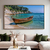 Quadro Decorativo Horizonte Azul Descanso do Barco Solitário na internet