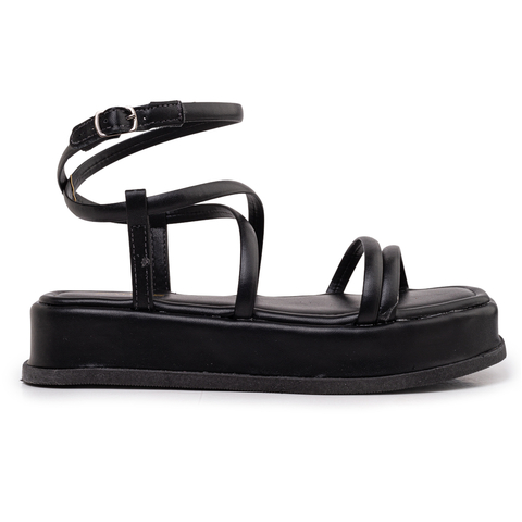 Sandália Feminina Tiras Plataforma Flatform Luxo Confortável Moda Tendência Antiderrapante - comprar online