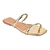 Rasteirinha Feminina Verão Casual Conforto Leve Tiras Metalizadas e Estilo de Blogueira - comprar online