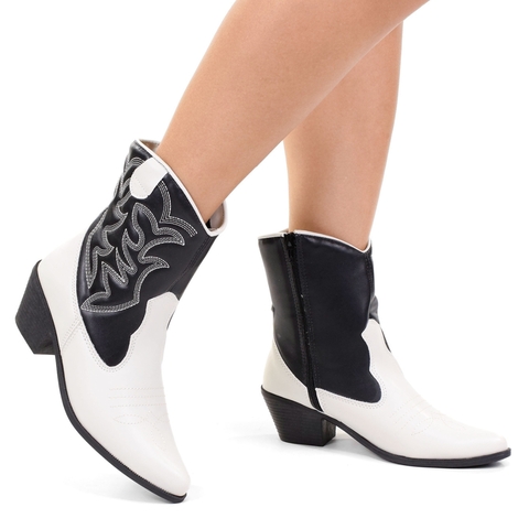 Bota Texana Country Bico Fino Salto Baixo Cano Médio Curto - comprar online
