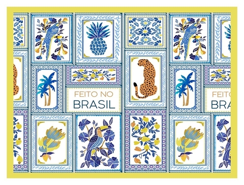 Canga pareô flora azul