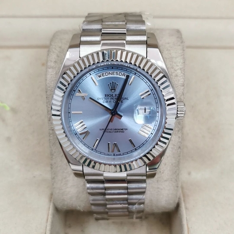 Relógio Rolex Day-Date azul com Caixa e Manual
