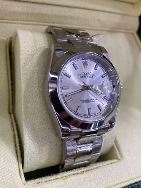 Relógio Rolex datejust cinza oyster caixa e manual