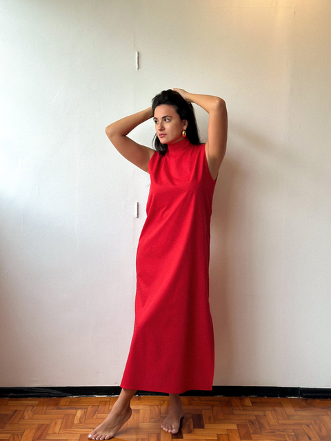 Vestido Coluna Vermelho