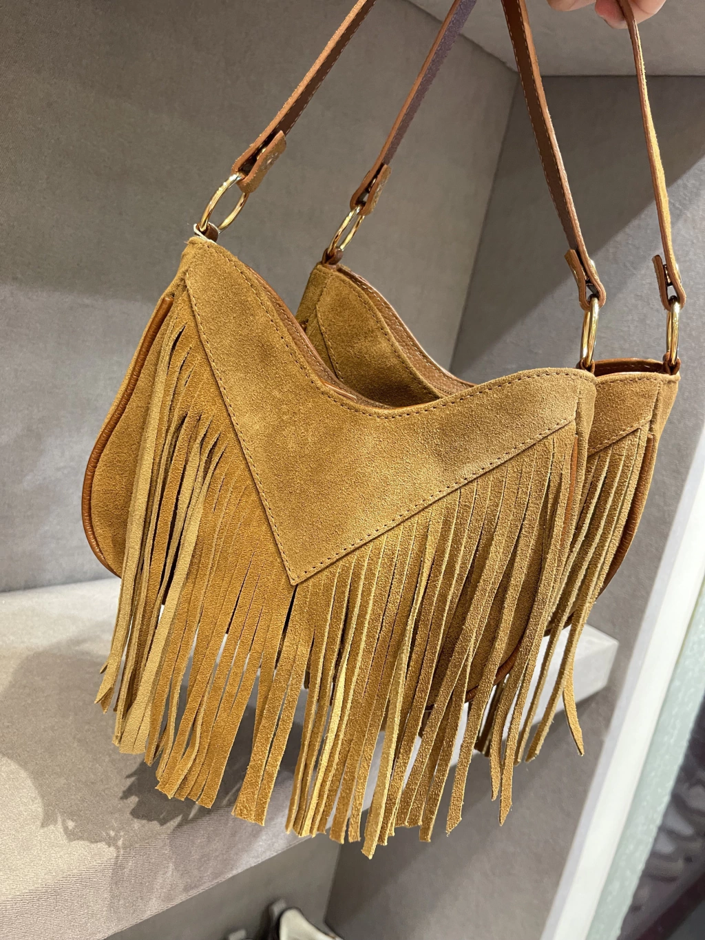 BOLSA CHIARA FRANJAS caramelo