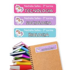 Etiquetas Adesivas para Disciplinas Escolares - 18 Unidades
